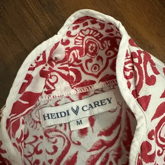 HEIDI CAREY Filigree Kimono Robe Red White Floral Long Sleeve Lounge - Picture 9 of 13